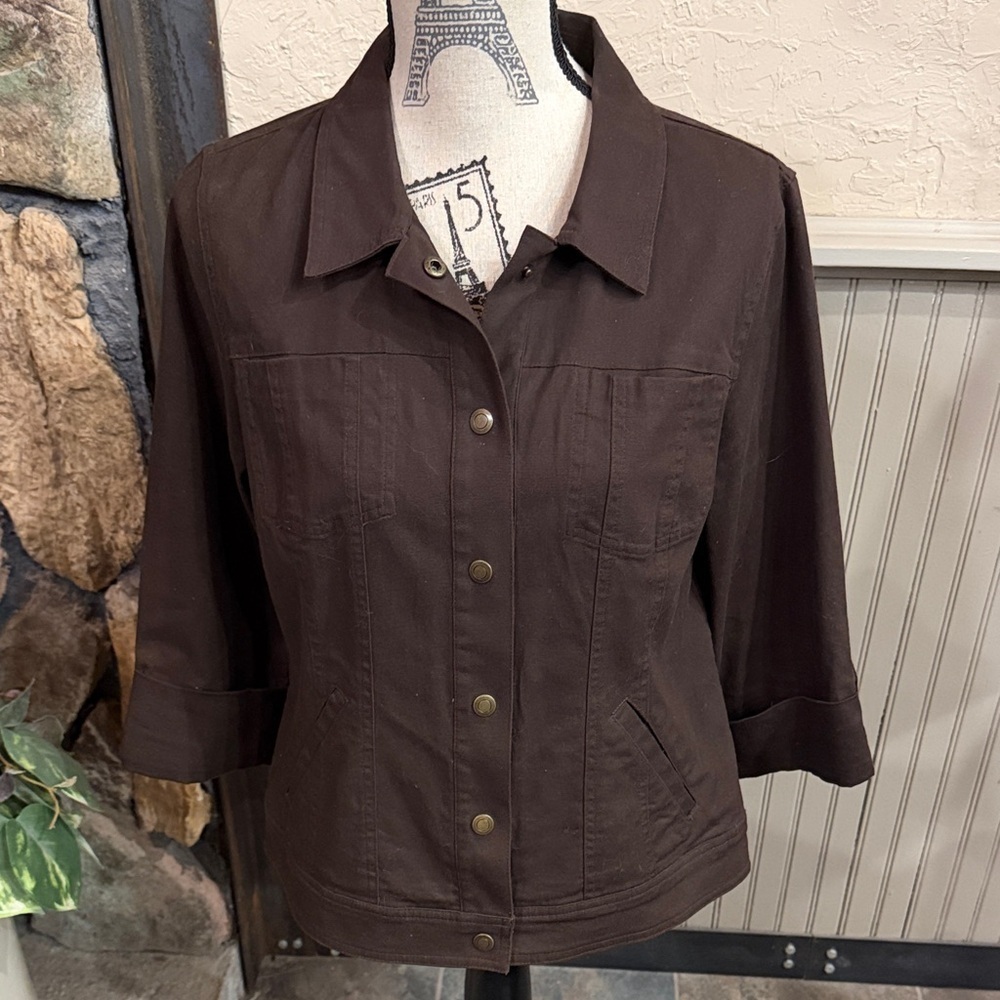 Christopher & Banks Dark Brown Utility Jacket